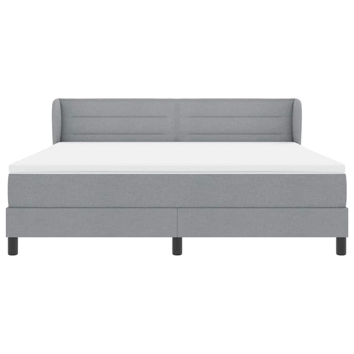 Box spring seng med madras Lysegrå 180 x 200 cm Stof