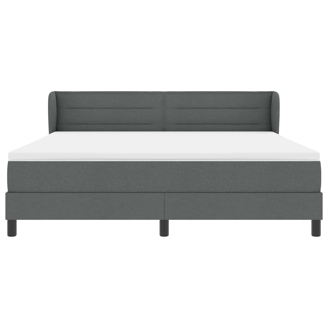 Box spring seng med madras Mørkegrå 180 x 200 cm Stof