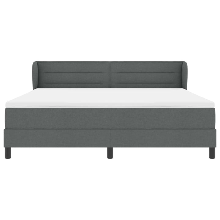Box spring seng med madras Mørkegrå 180 x 200 cm Stof