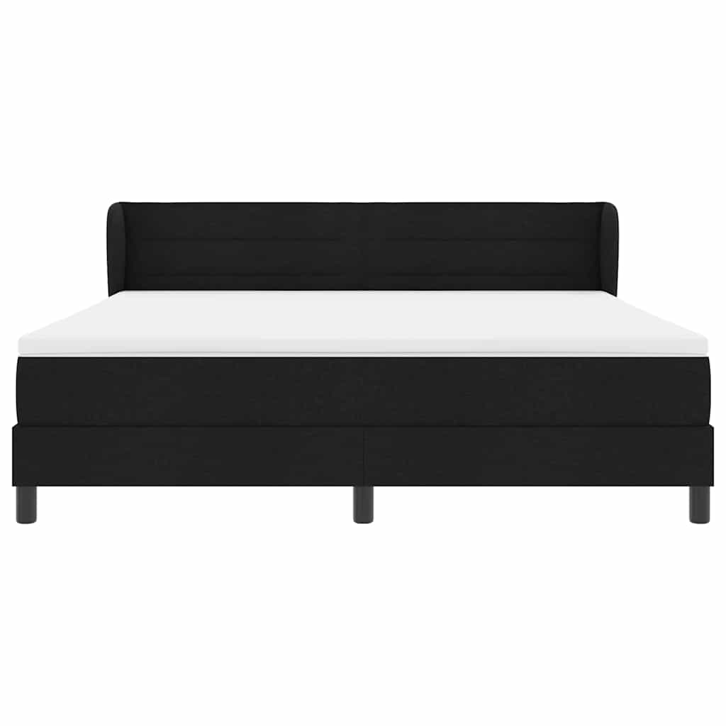 Box spring seng med madras Sort 180 x 200 cm Stof