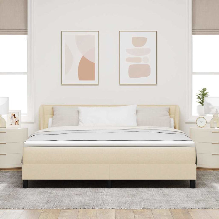 Box spring seng med madras Creme 180 x 200 cm Stof