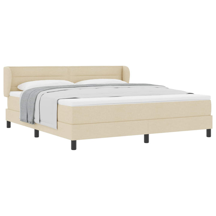 Box spring seng med madras Creme 180 x 200 cm Stof