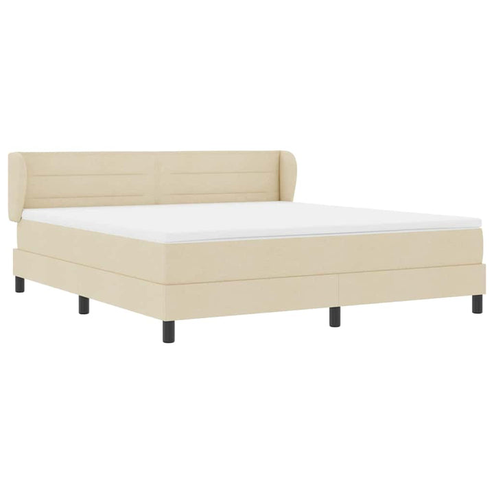 Box spring seng med madras Creme 180 x 200 cm Stof