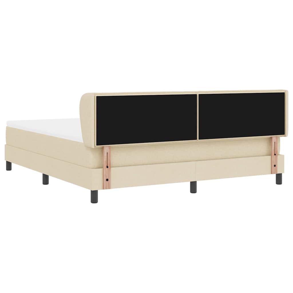 Box spring seng med madras Creme 180 x 200 cm Stof