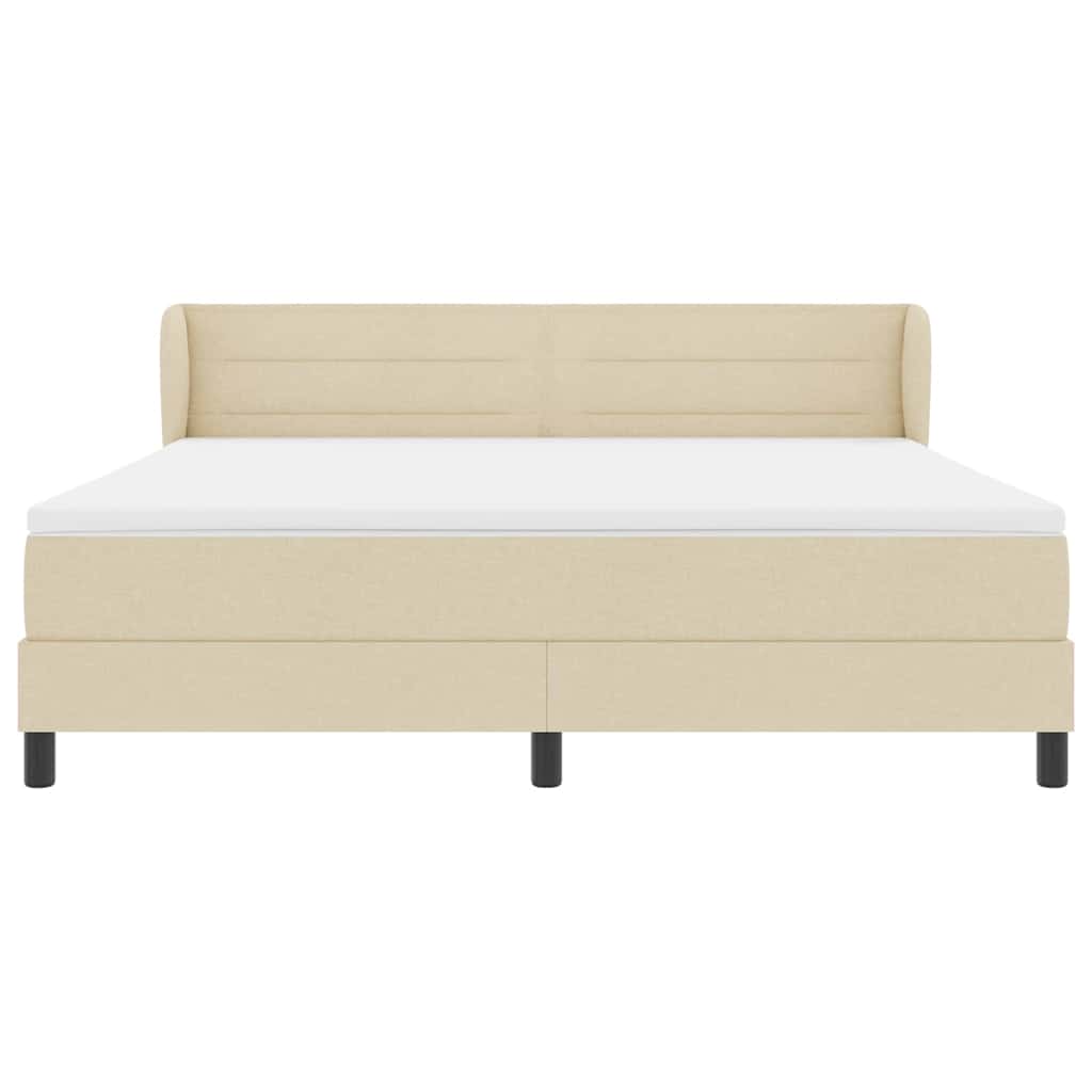 Box spring seng med madras Creme 180 x 200 cm Stof