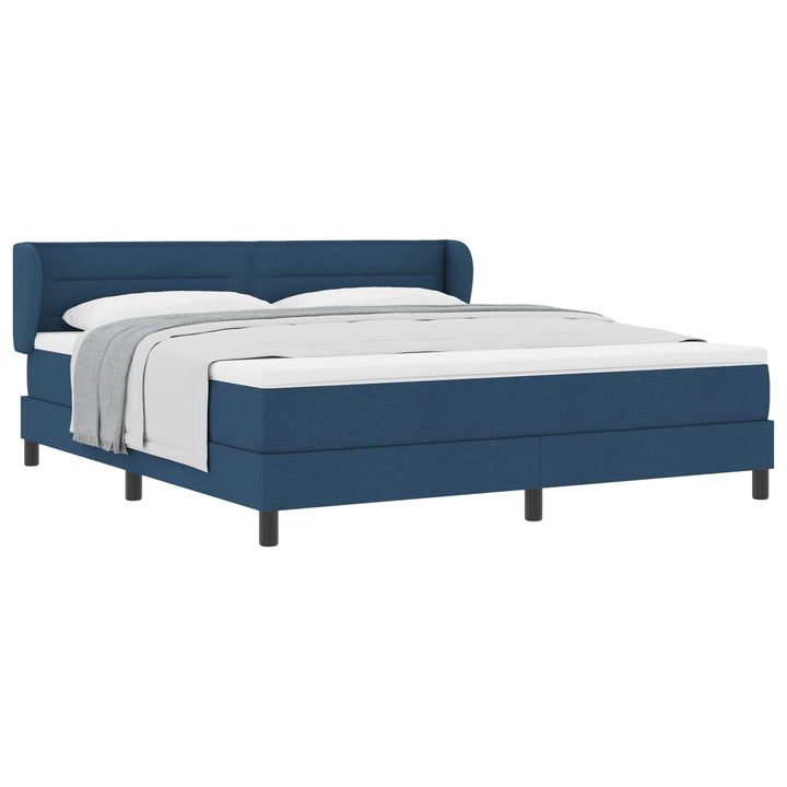 Box spring seng med madras med hovedgærde Blå 180 x 200 cm Stof
