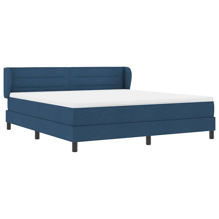 Box spring seng med madras med hovedgærde Blå 180 x 200 cm Stof