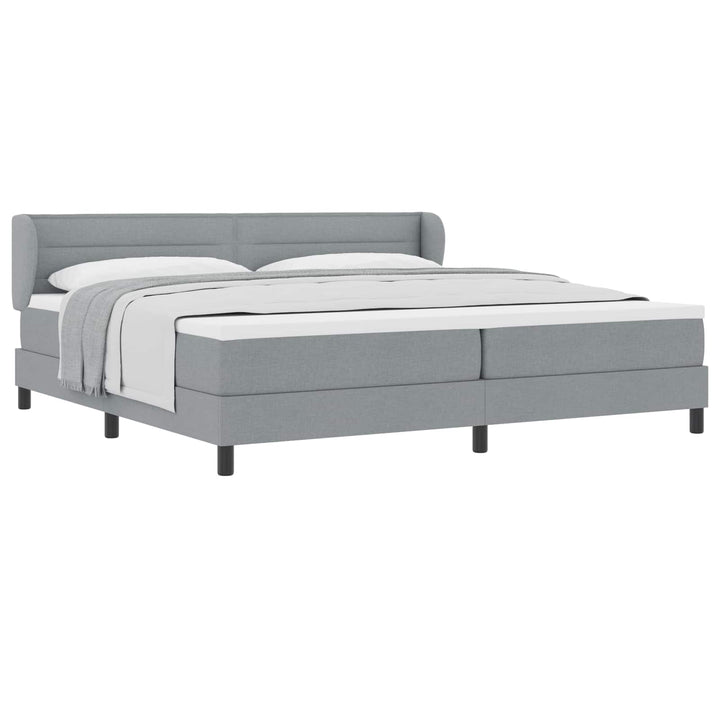 Box spring seng med madras Lysegrå 200 x 200 cm Stof