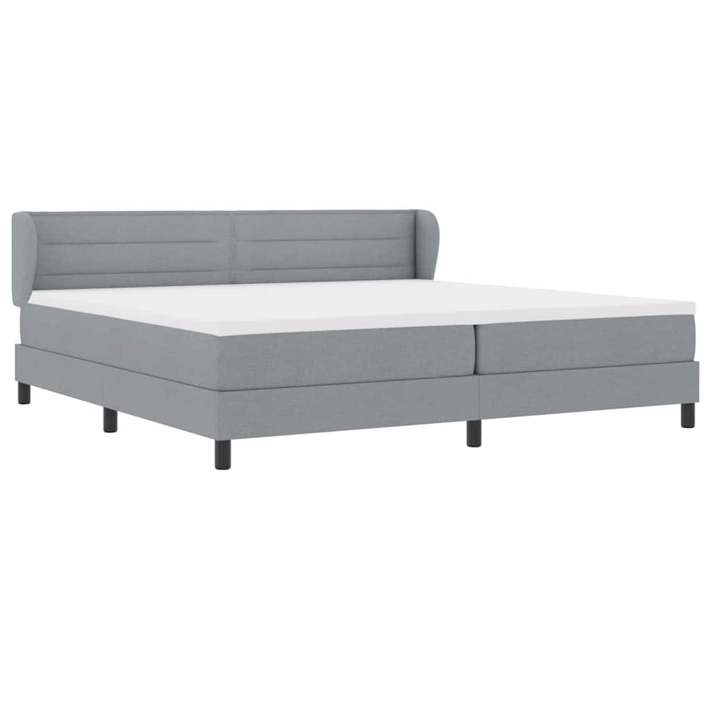 Box spring seng med madras Lysegrå 200 x 200 cm Stof