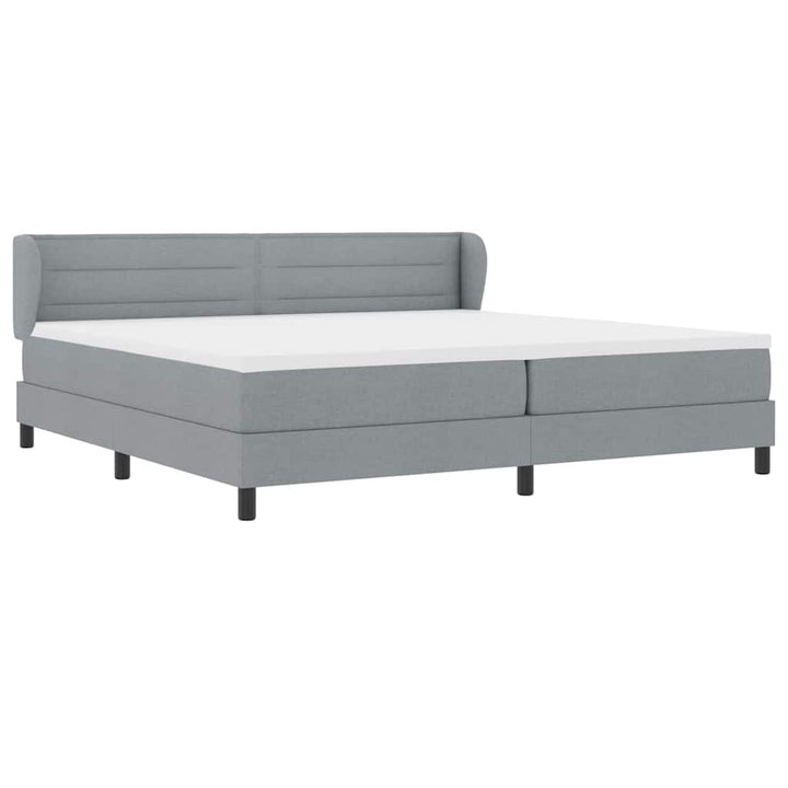 Box spring seng med madras Lysegrå 200 x 200 cm Stof