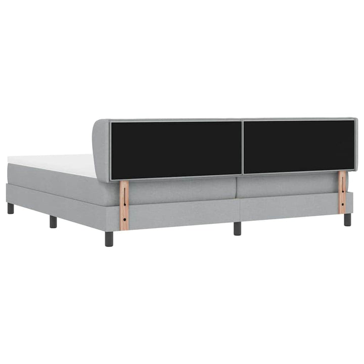 Box spring seng med madras Lysegrå 200 x 200 cm Stof