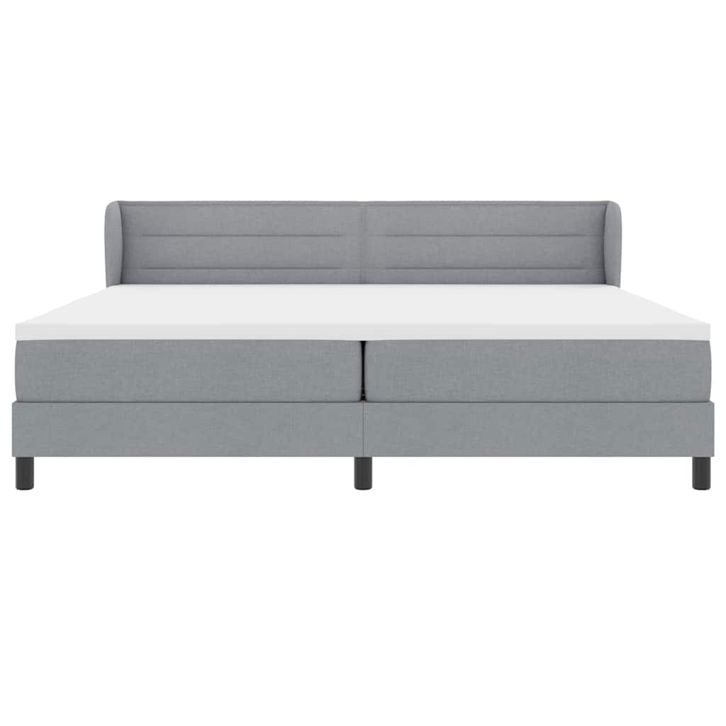 Box spring seng med madras Lysegrå 200 x 200 cm Stof
