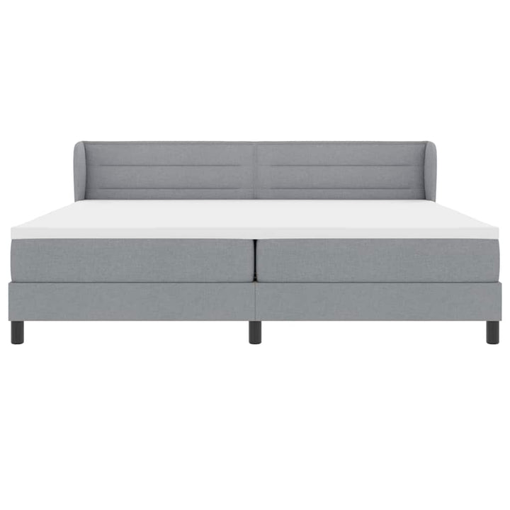 Box spring seng med madras Lysegrå 200 x 200 cm Stof