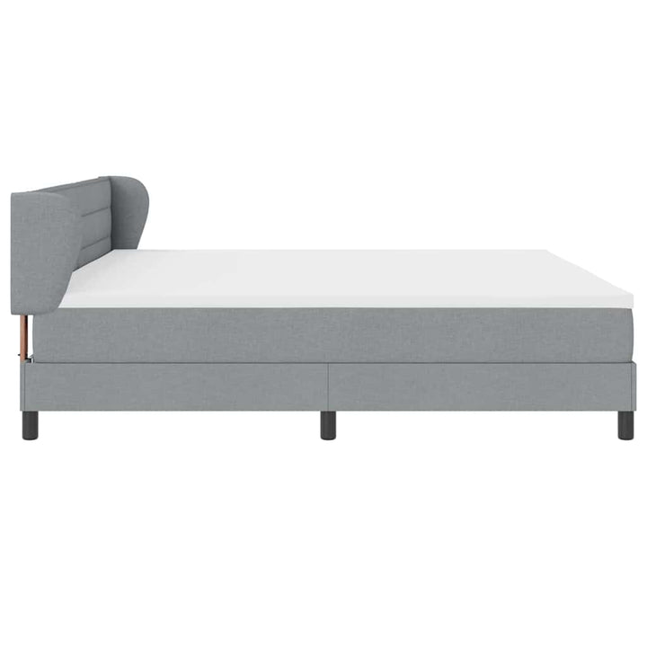 Box spring seng med madras Lysegrå 200 x 200 cm Stof