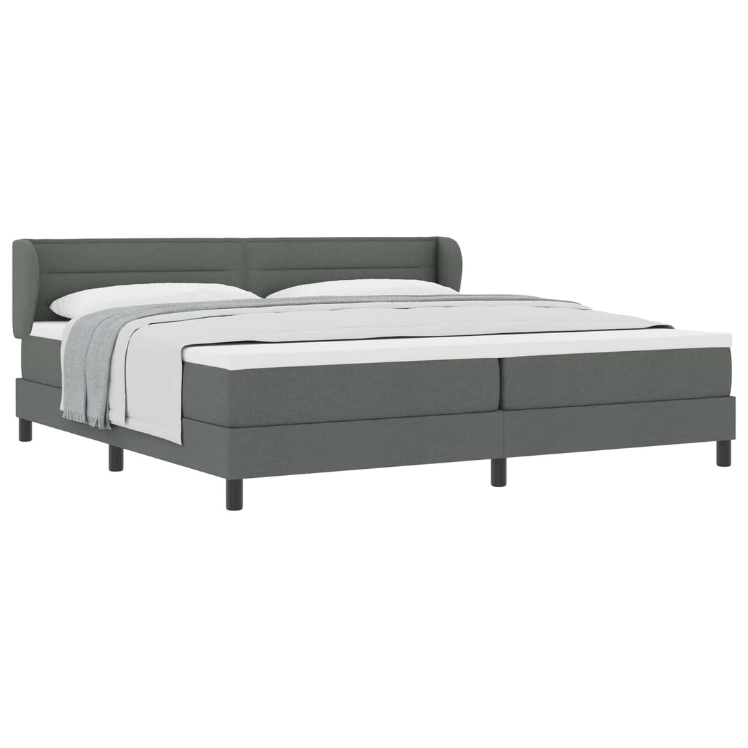 Box spring seng med madras Mørkegrå 200 x 200 cm Stof