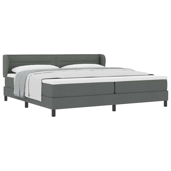 Box spring seng med madras Mørkegrå 200 x 200 cm Stof