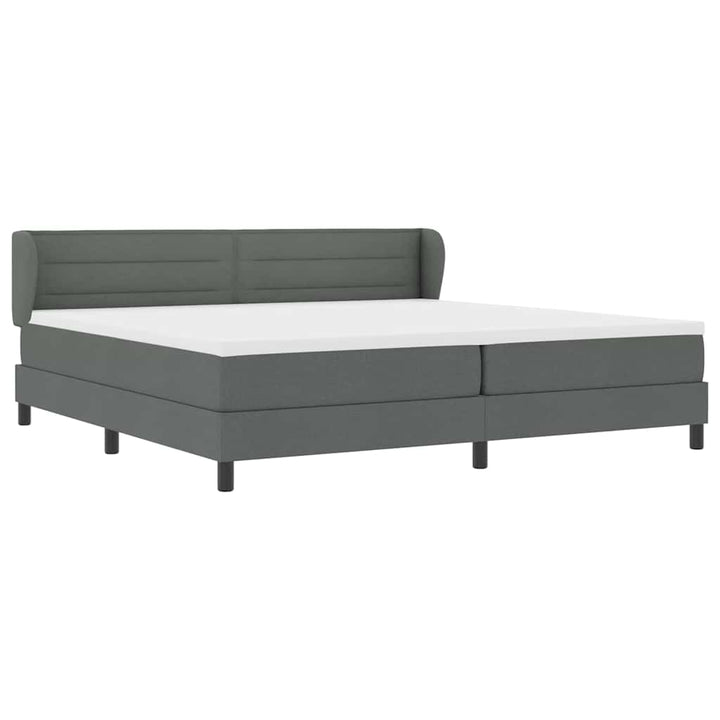 Box spring seng med madras Mørkegrå 200 x 200 cm Stof