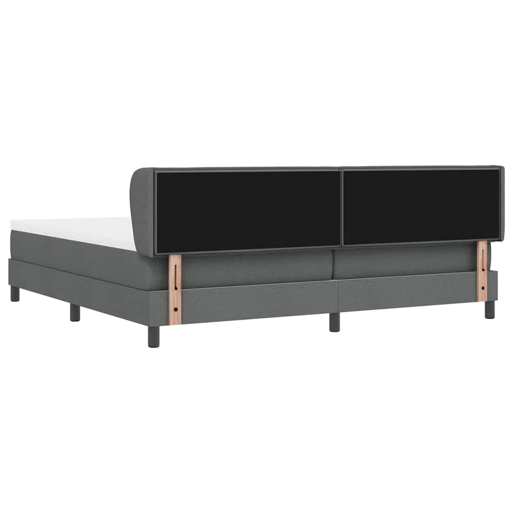 Box spring seng med madras Mørkegrå 200 x 200 cm Stof