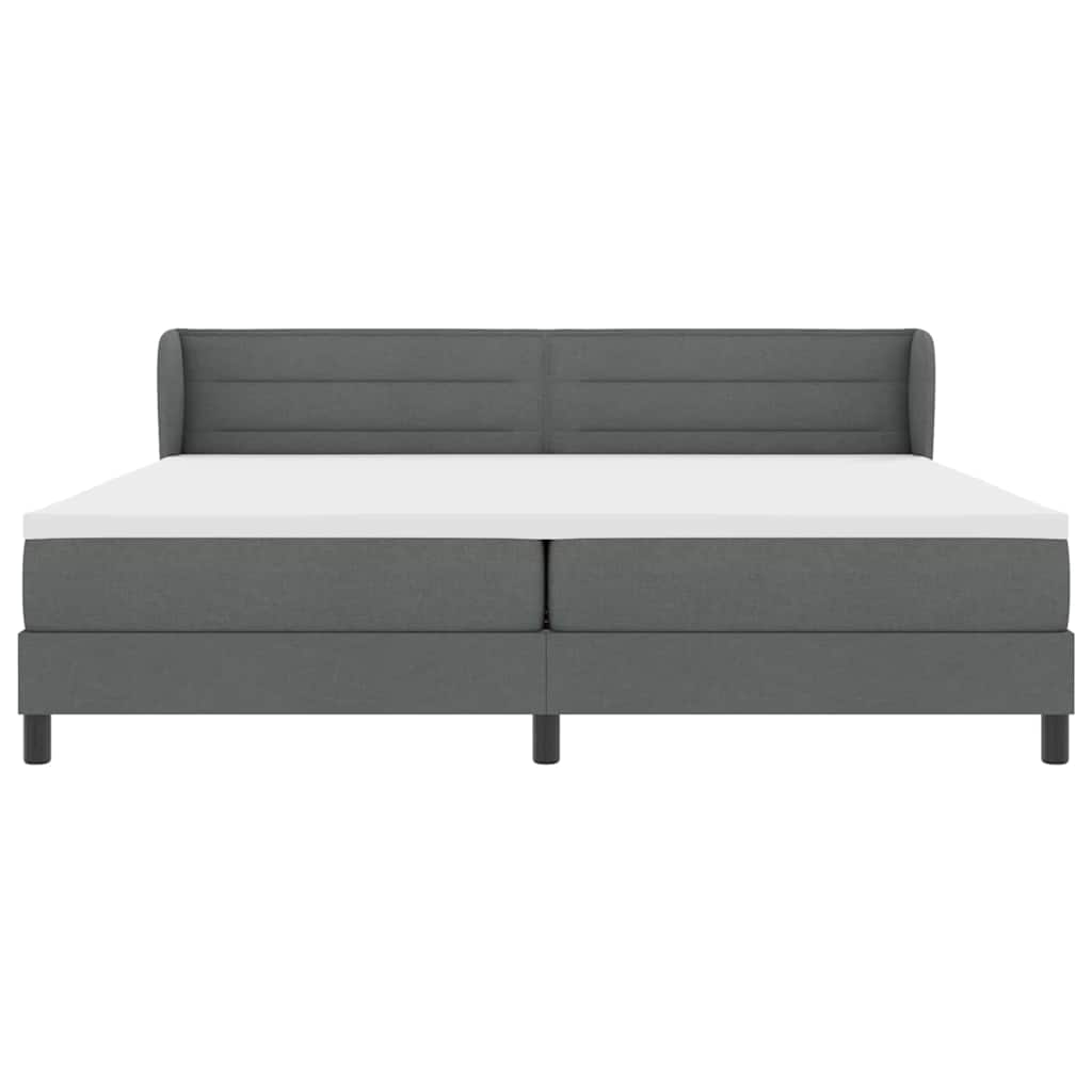 Box spring seng med madras Mørkegrå 200 x 200 cm Stof