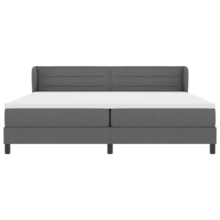Box spring seng med madras Mørkegrå 200 x 200 cm Stof