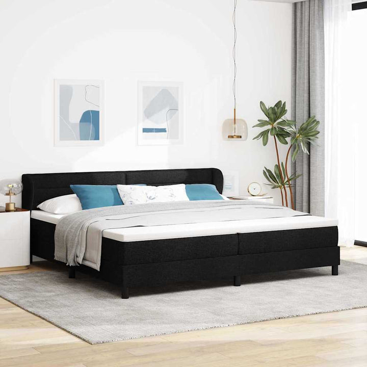 Box spring seng med madras Sort 200 x 200 cm Stof