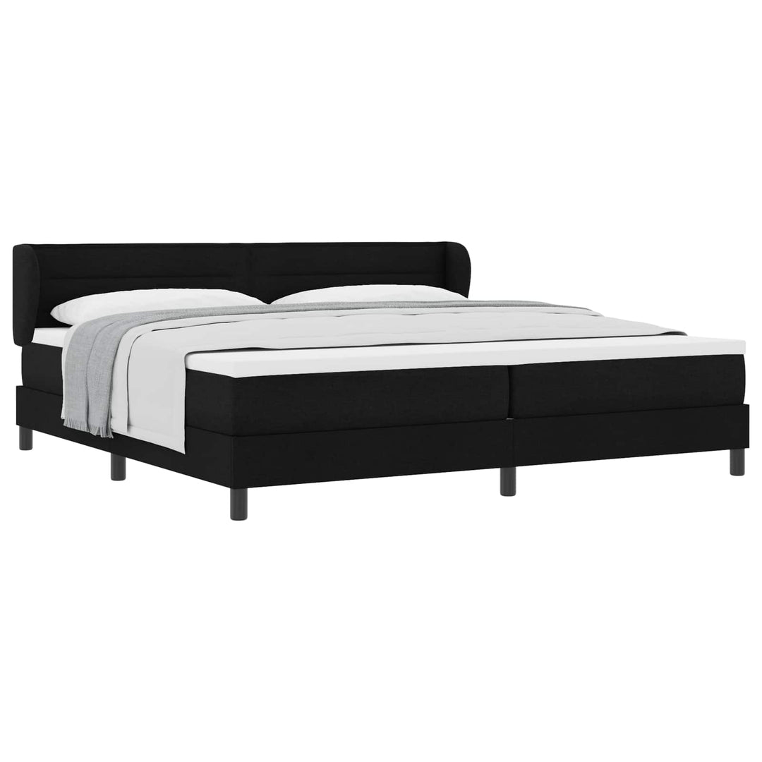 Box spring seng med madras Sort 200 x 200 cm Stof