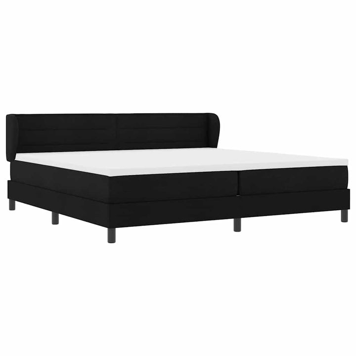 Box spring seng med madras Sort 200 x 200 cm Stof