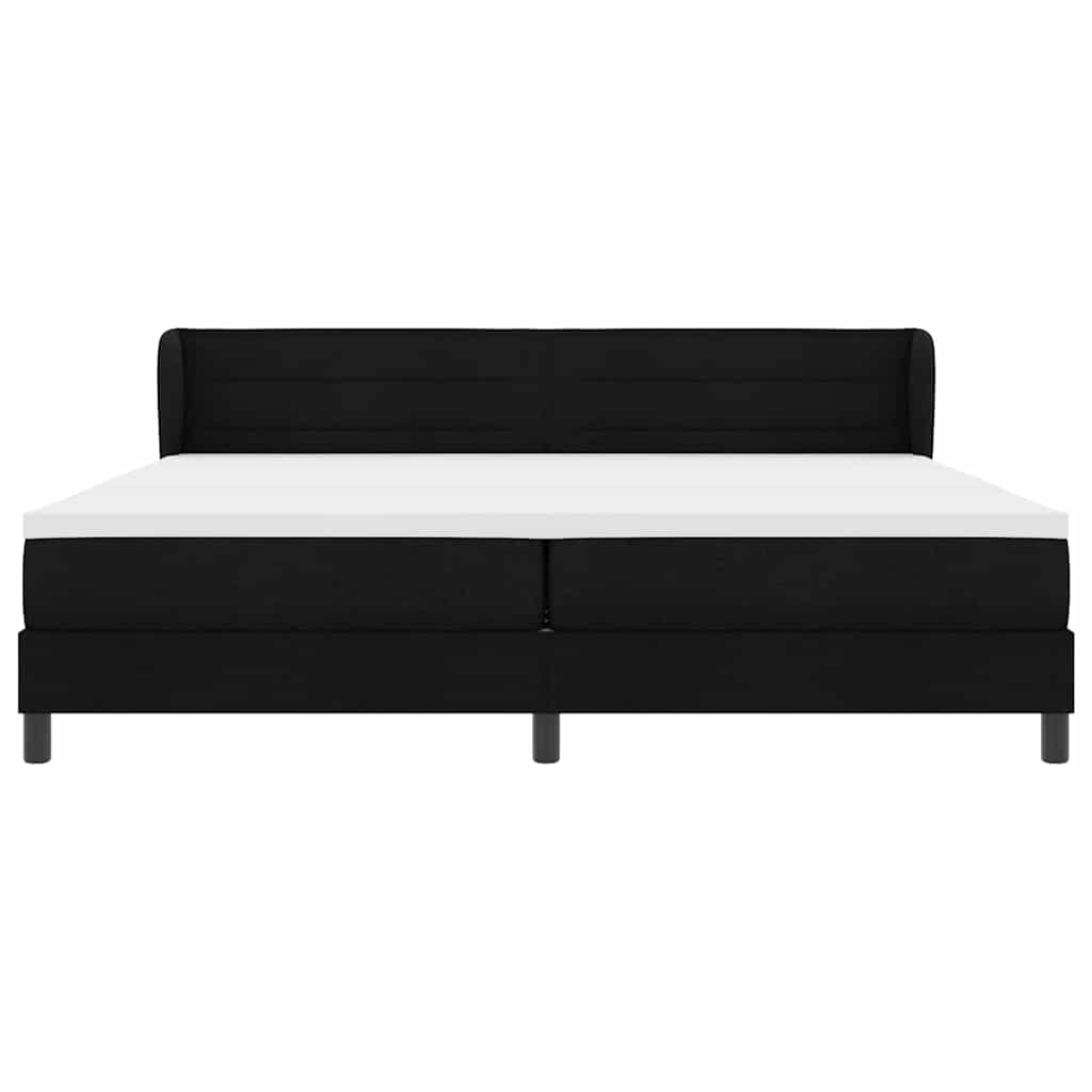 Box spring seng med madras Sort 200 x 200 cm Stof