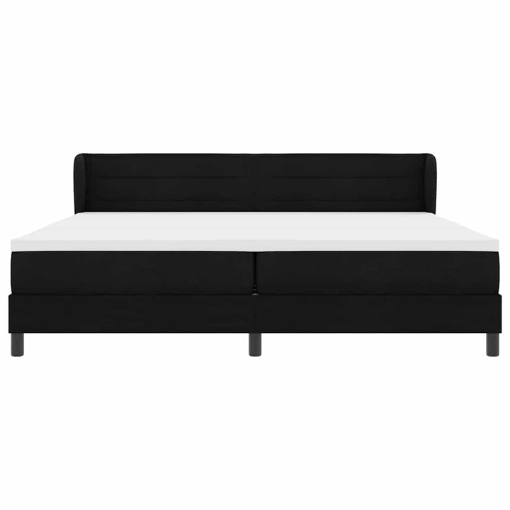 Box spring seng med madras Sort 200 x 200 cm Stof