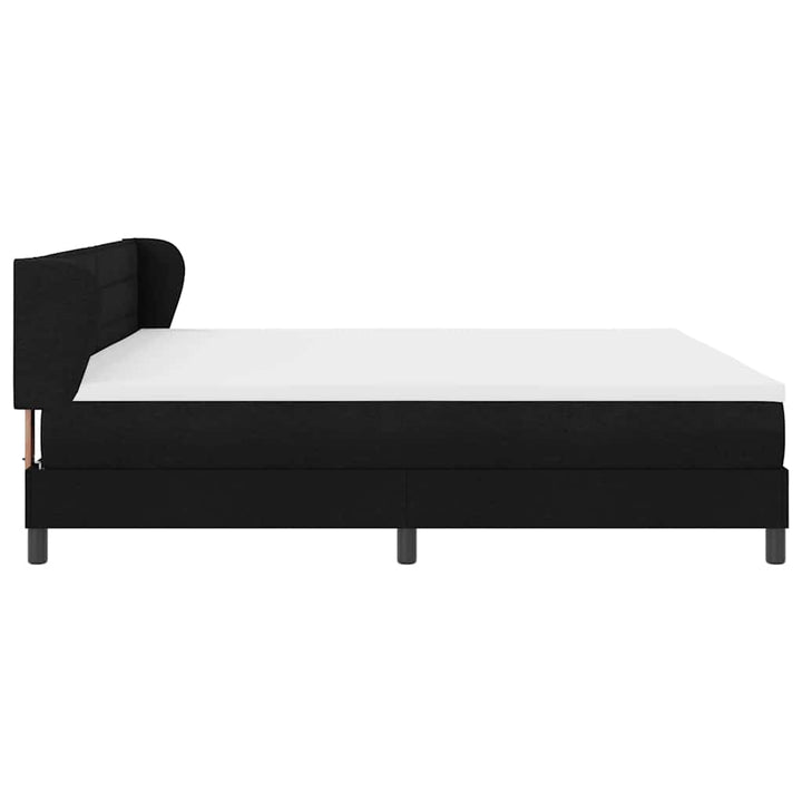Box spring seng med madras Sort 200 x 200 cm Stof