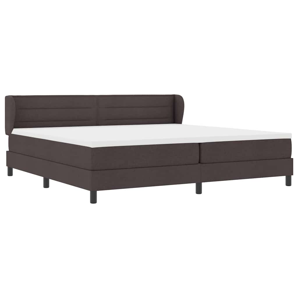 Box spring seng med madras Mørk Brun 200 x 200 cm Stof