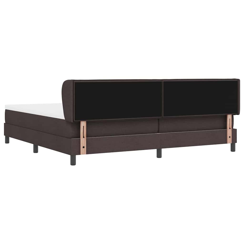 Box spring seng med madras Mørk Brun 200 x 200 cm Stof