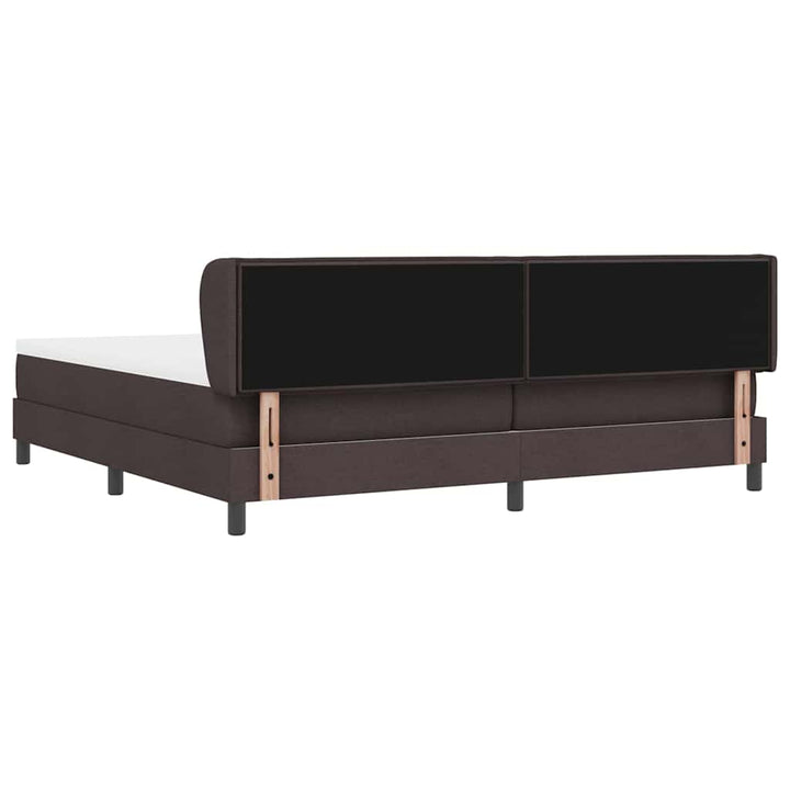 Box spring seng med madras Mørk Brun 200 x 200 cm Stof