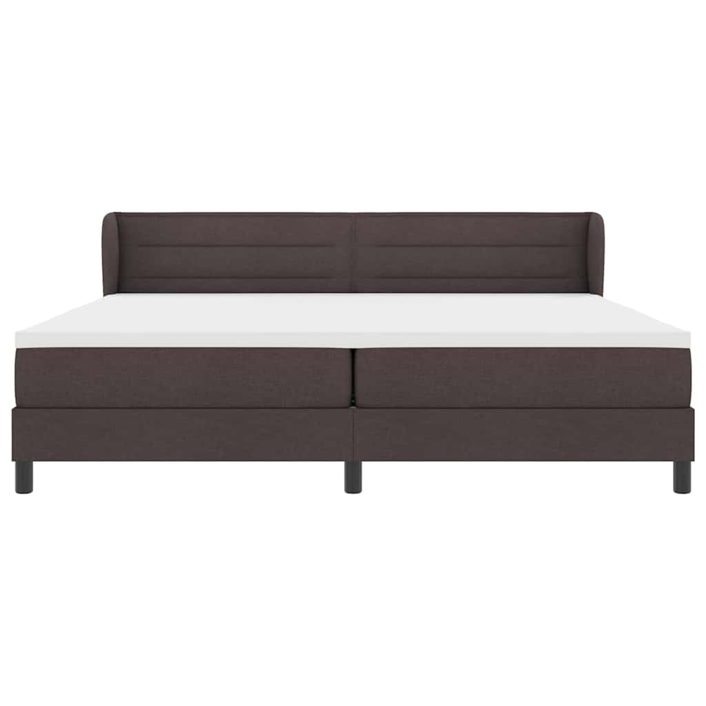 Box spring seng med madras Mørk Brun 200 x 200 cm Stof