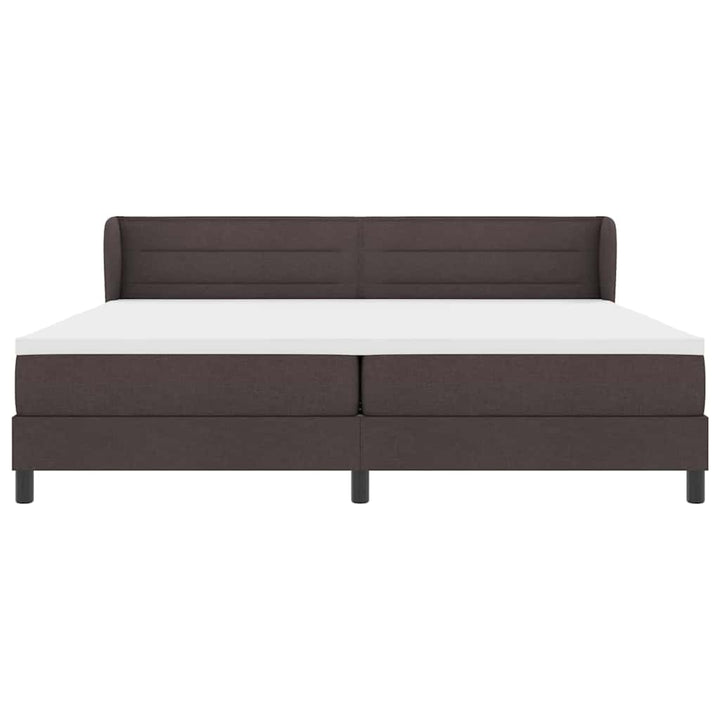 Box spring seng med madras Mørk Brun 200 x 200 cm Stof