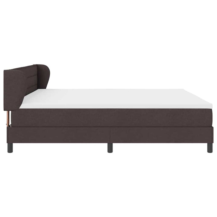 Box spring seng med madras Mørk Brun 200 x 200 cm Stof