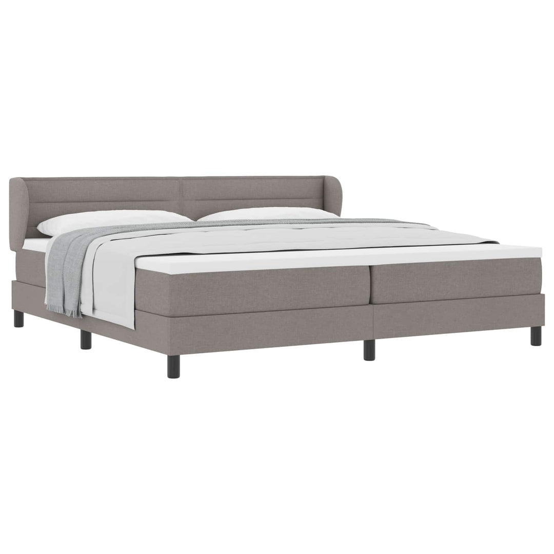 Box spring seng med madras Gråbrun 200 x 200 cm Stof