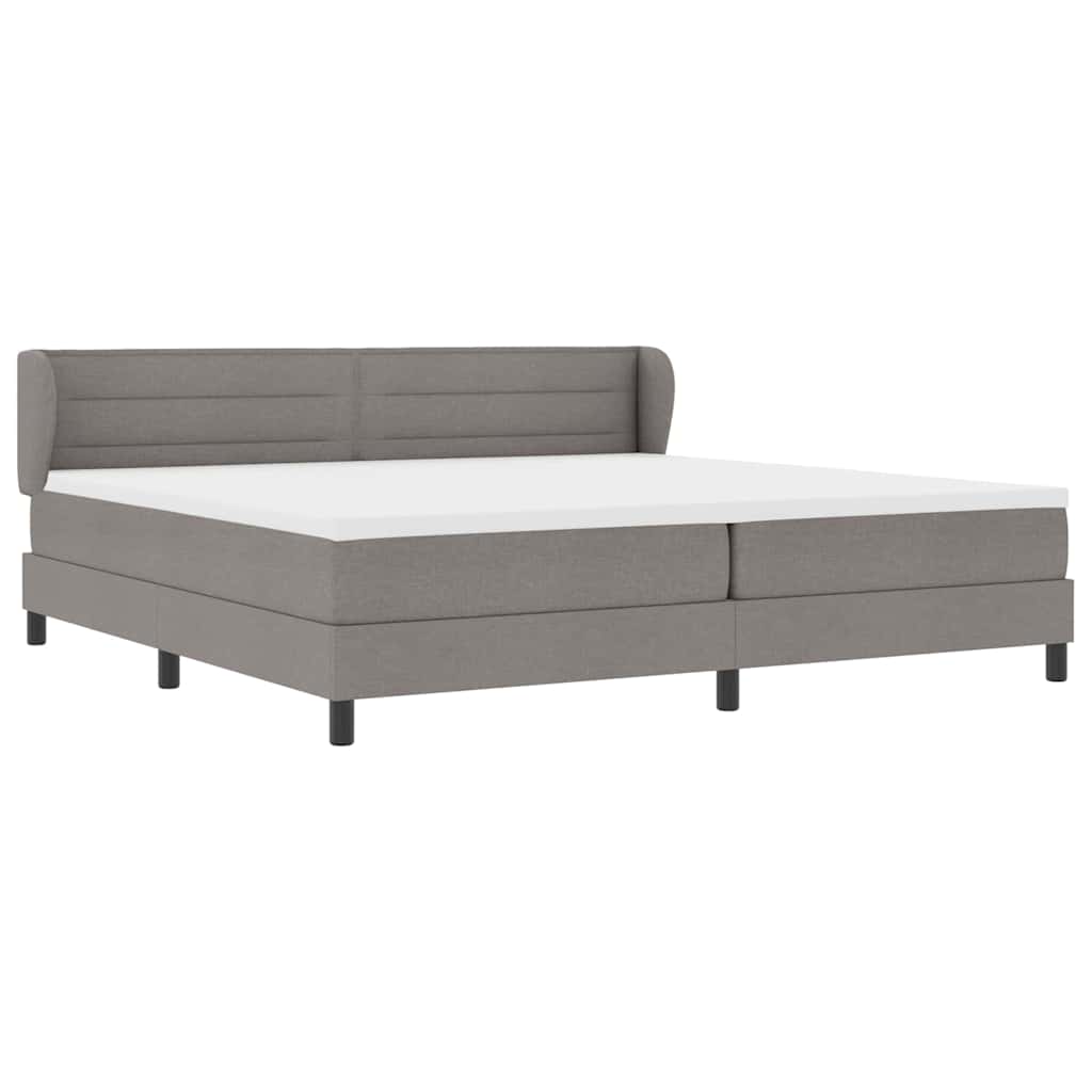 Box spring seng med madras Gråbrun 200 x 200 cm Stof