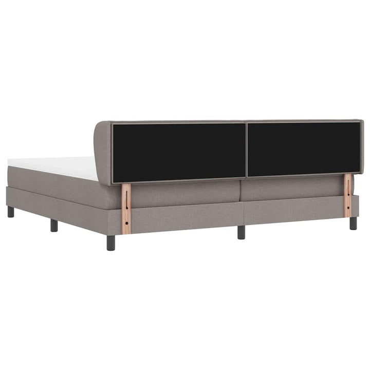 Box spring seng med madras Gråbrun 200 x 200 cm Stof