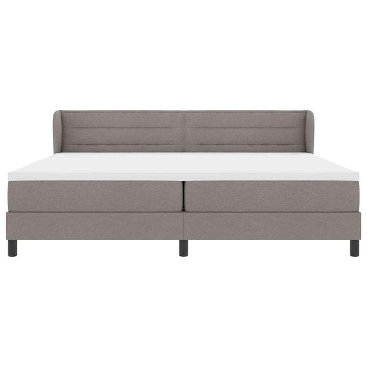 Box spring seng med madras Gråbrun 200 x 200 cm Stof