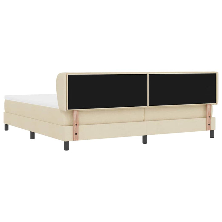 Box spring seng med madras Creme 200 x 200 cm Stof