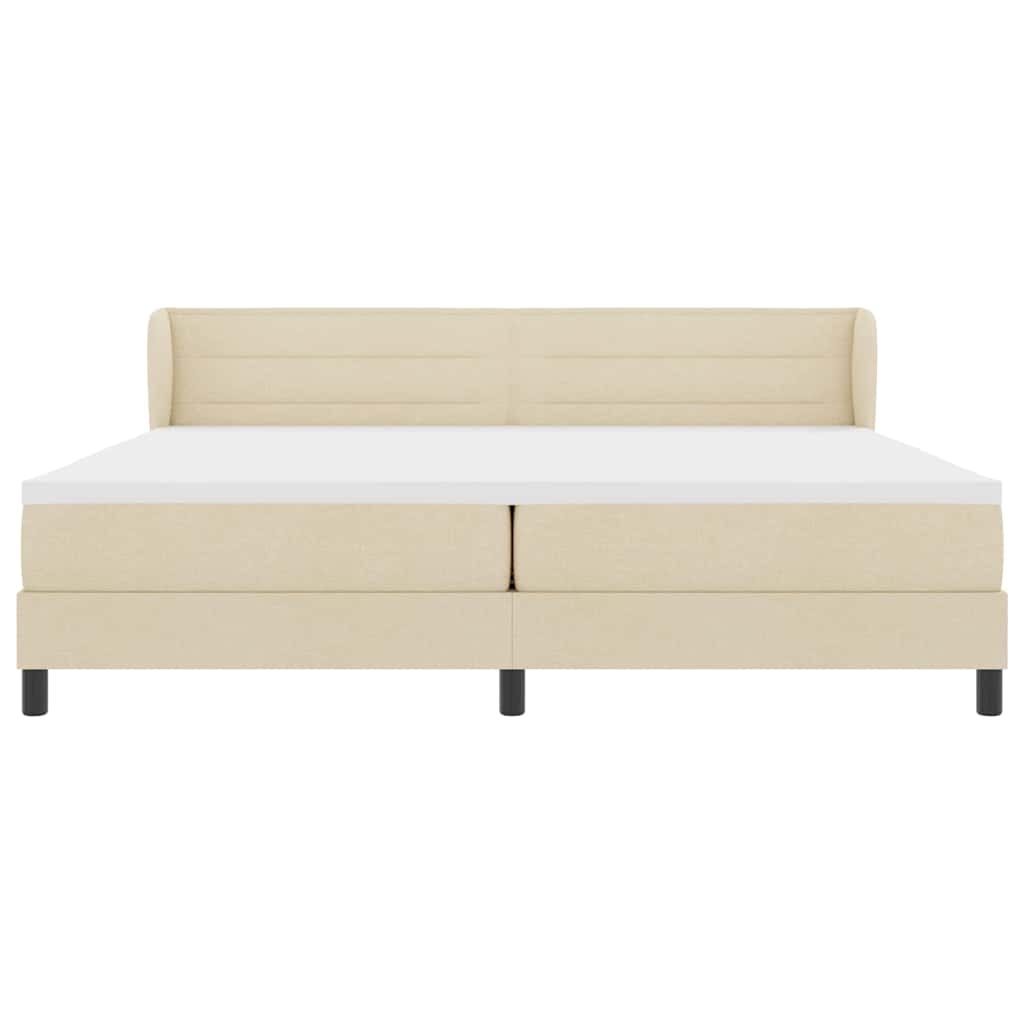 Box spring seng med madras Creme 200 x 200 cm Stof