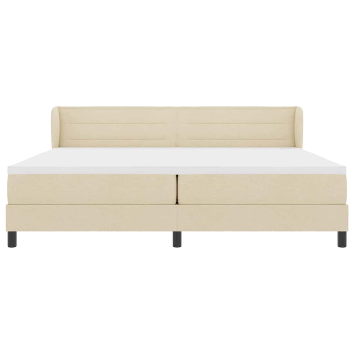 Box spring seng med madras Creme 200 x 200 cm Stof