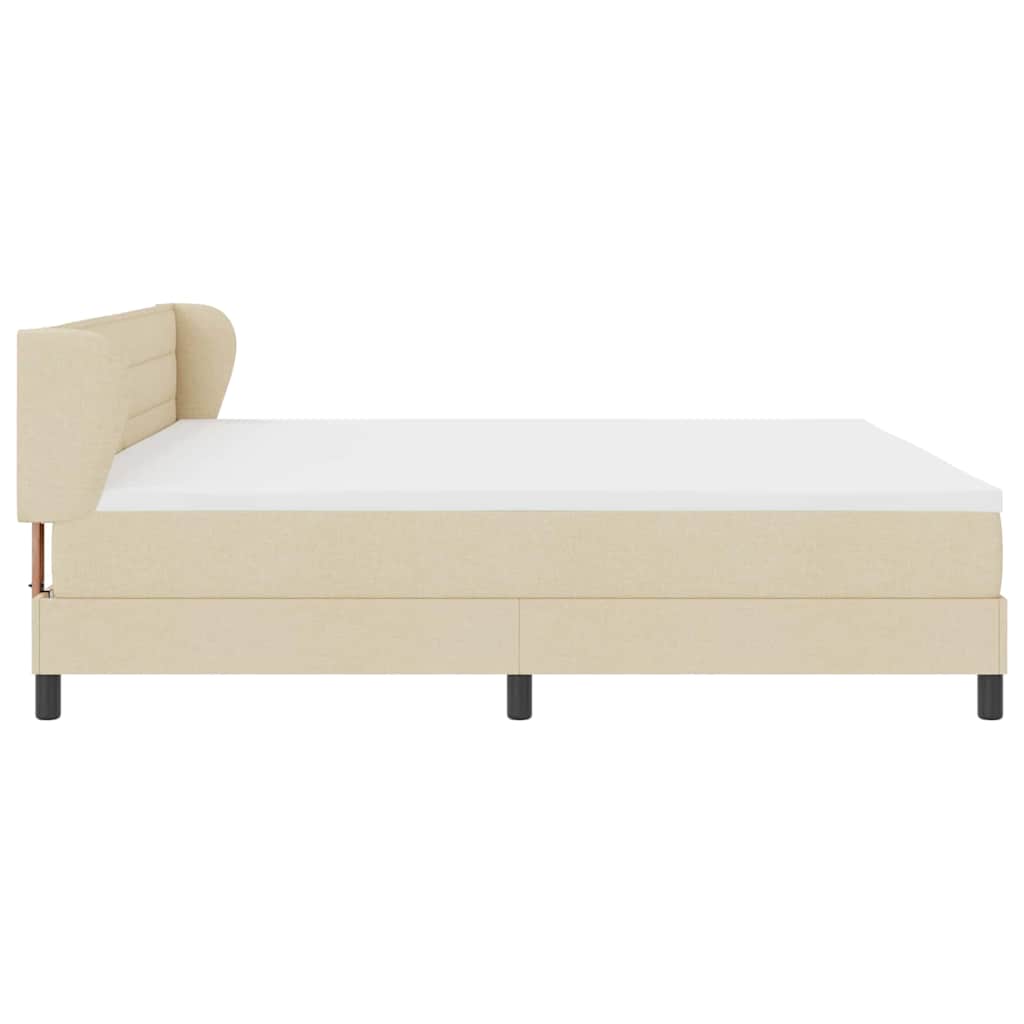 Box spring seng med madras Creme 200 x 200 cm Stof