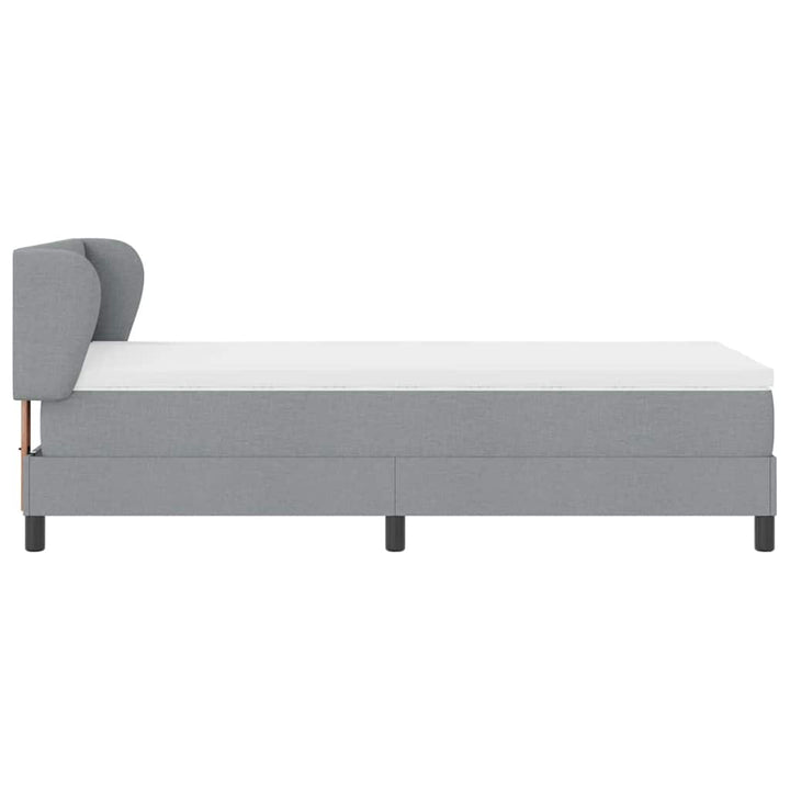 Box spring seng med hovedgærde Lysegrå 80 x 200 cm Stof