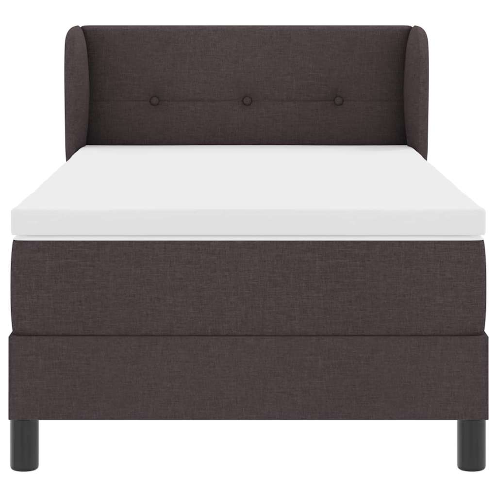 Box spring seng med madras Mørk Brun 80 x 200 cm Stof