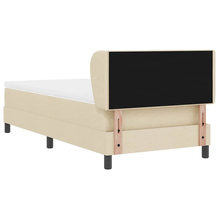 Box spring seng med hovedgærde Creme 80 x 200 cm Stof