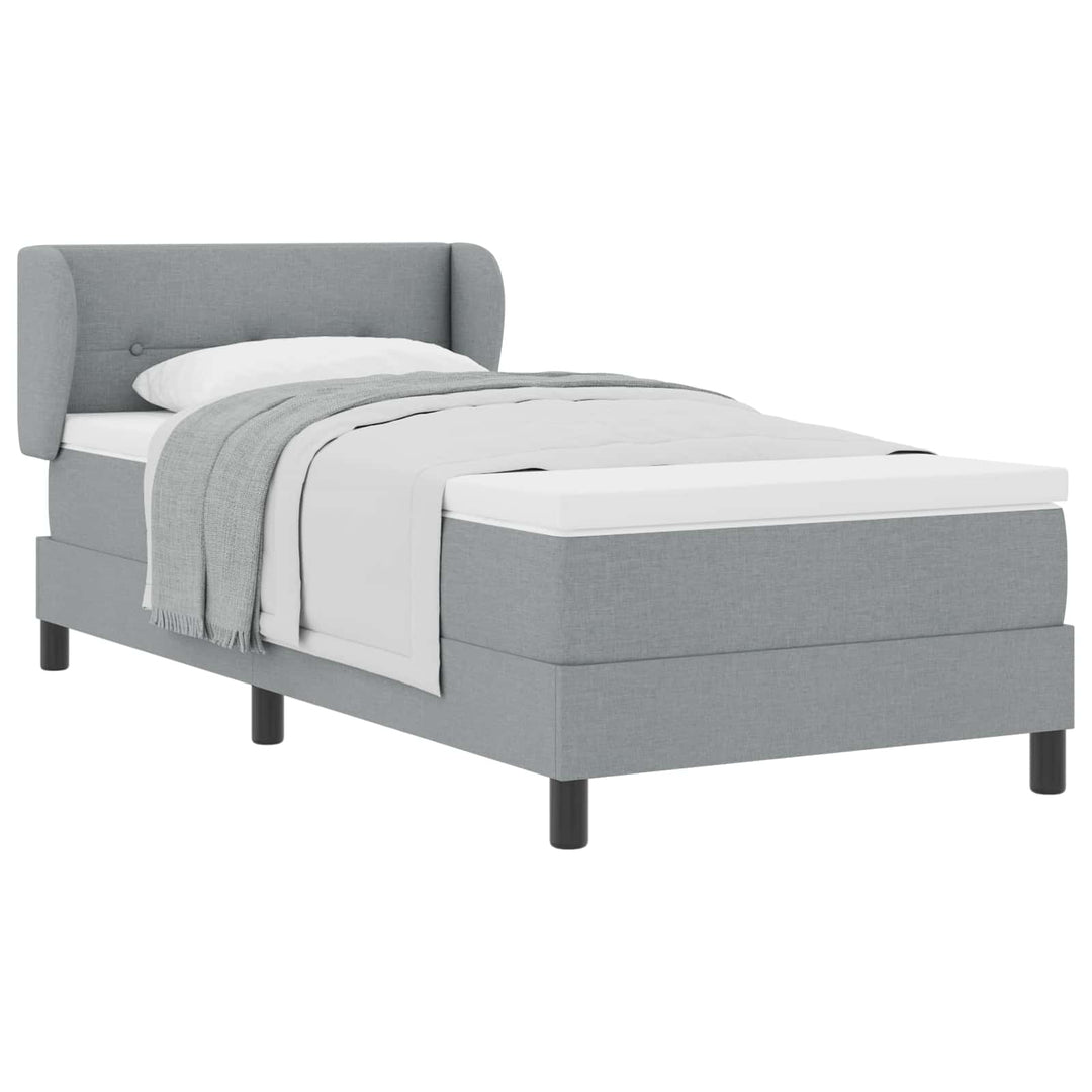 Box spring seng med madras Lysegrå 90 x 190 cm Stof