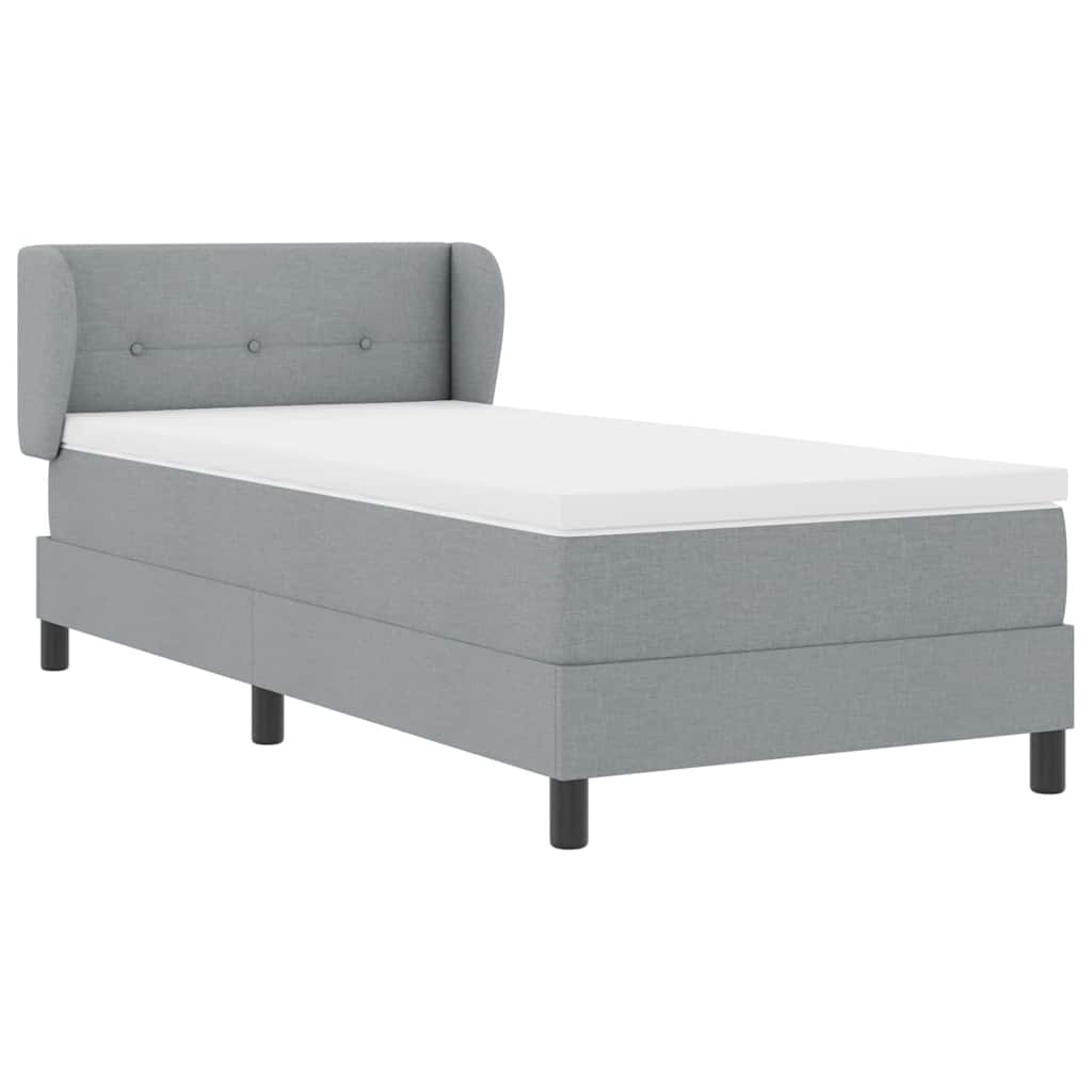 Box spring seng med madras Lysegrå 90 x 190 cm Stof