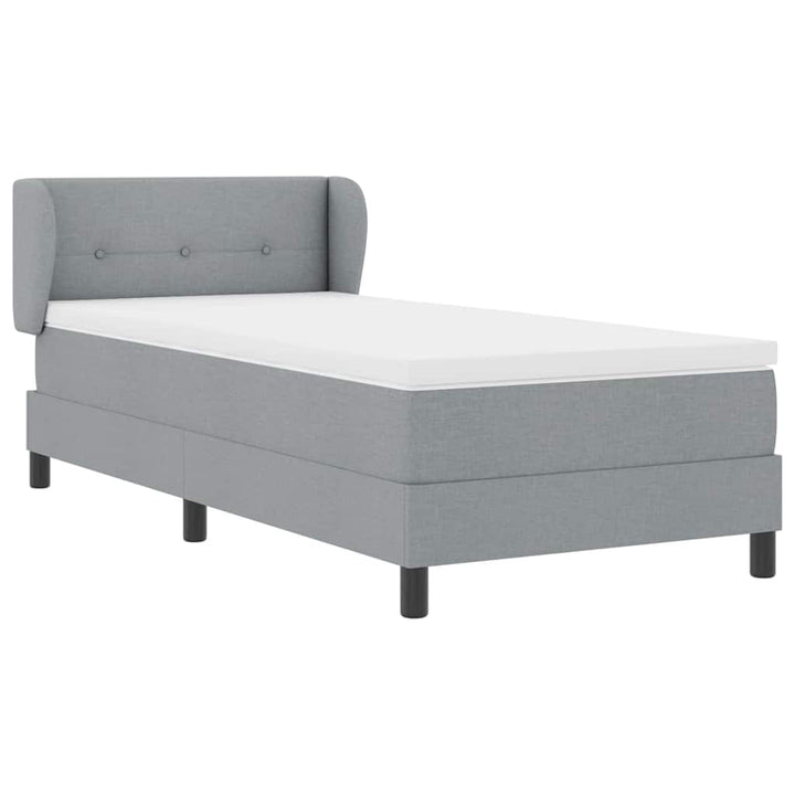 Box spring seng med madras Lysegrå 90 x 190 cm Stof